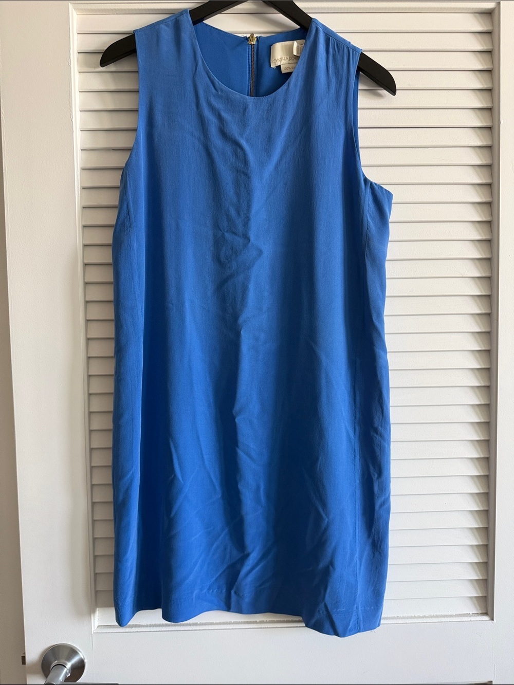 Cynthia Rowley Blue 100% Silk Dress Zip Back Lined Size 10